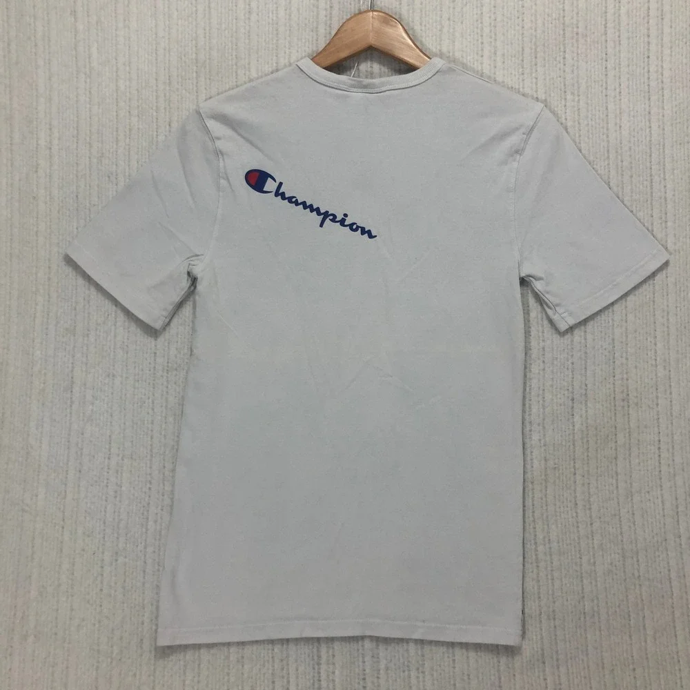 Champion‎ Graphic T Shirt Mens Small White Short Sleeve Crew Neck Logo Tee - Picture 5 of 7